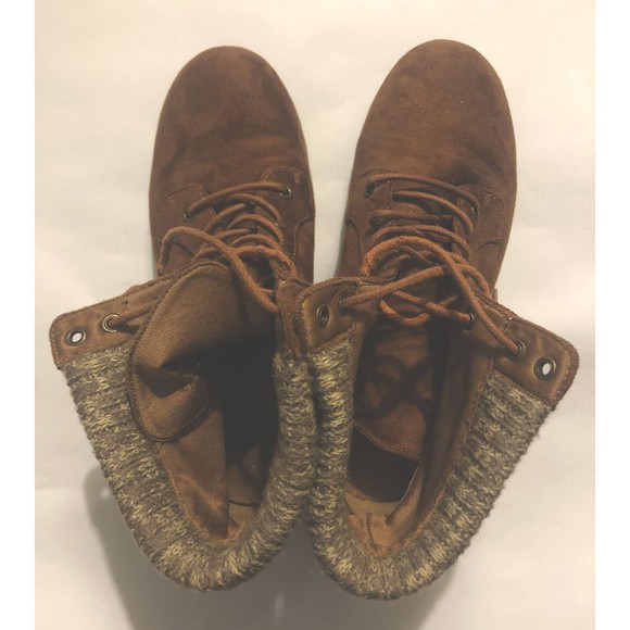 Arizona Jeans Co. Women's Yetta Ankle Boots Size 8M Brown Suede Sweater Lined - Picture 5 of 12